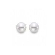 MASTOLONI 9.5 -10mm White Freshwater Pearl Stud Earrings in 14K White Gold